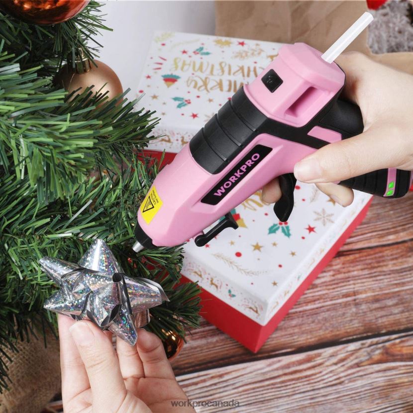 Blue/Pink WORKPRO Cordless Melt Fast Preheating Mini Glue Gun with 20 PCS Premium Glue Stick Tool ZNRDXV163