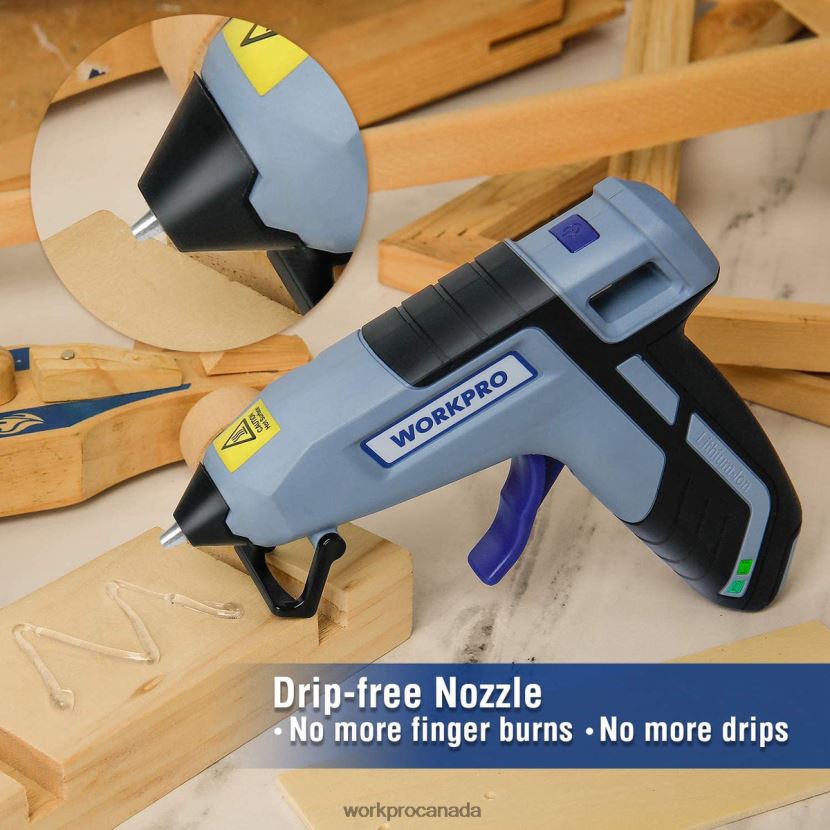 Blue/Pink WORKPRO Cordless Melt Fast Preheating Mini Glue Gun with 20 PCS Premium Glue Stick Tool ZNRDXV163