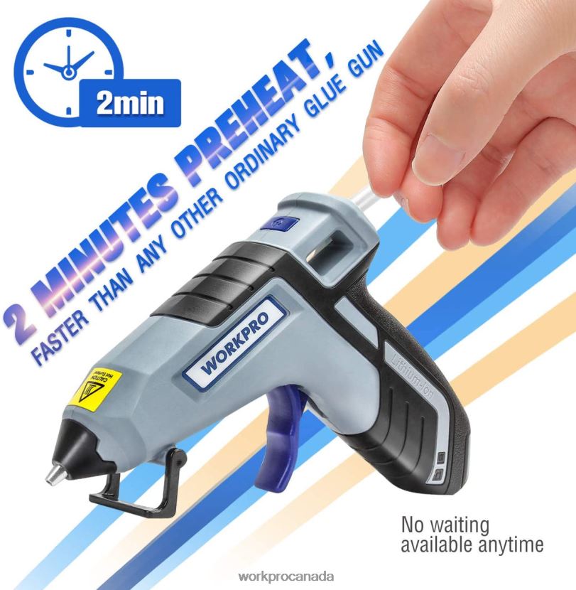 Blue/Pink WORKPRO Cordless Melt Fast Preheating Mini Glue Gun with 20 PCS Premium Glue Stick Tool ZNRDXV163