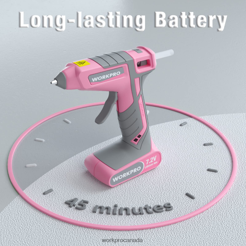 Pink/White WORKPRO 7.2V Cordless Hot Melt Glue Gun Kit Tool ZNRDXV164