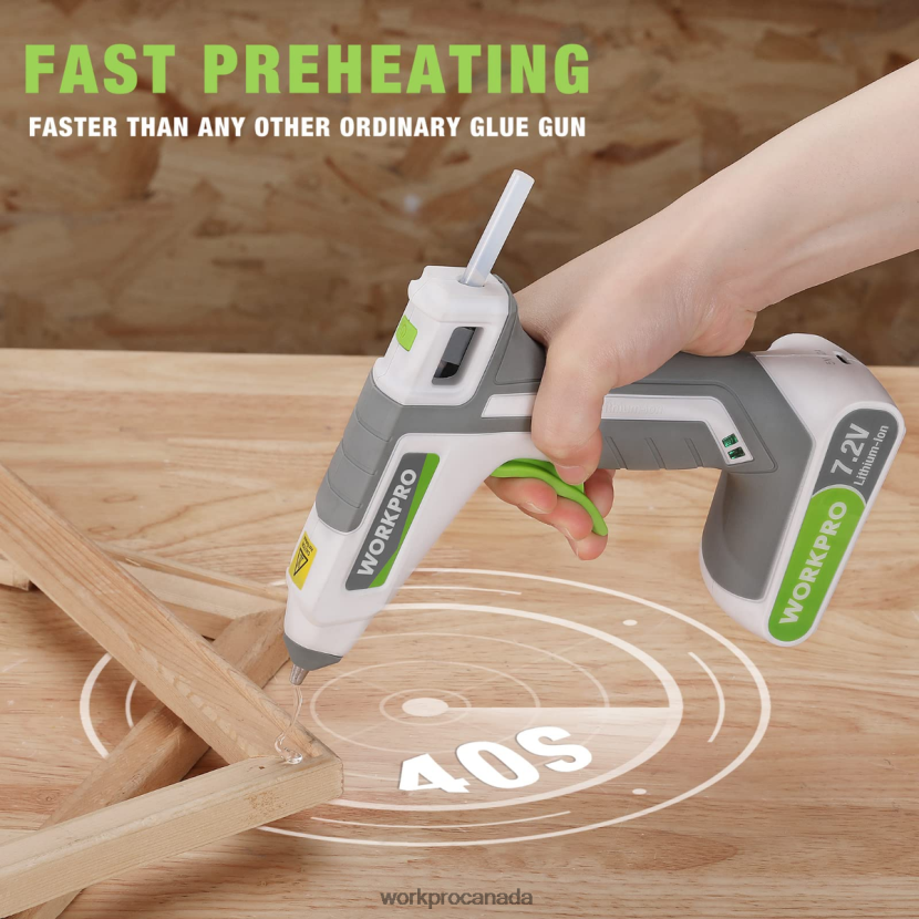 Pink/White WORKPRO 7.2V Cordless Hot Melt Glue Gun Kit Tool ZNRDXV164