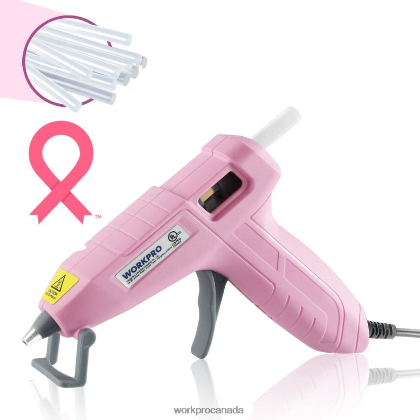Pink/White WORKPRO Mini Hot Glue Gun Kit with 20 Pcs Hot Glue Sticks Tool ZNRDXV162