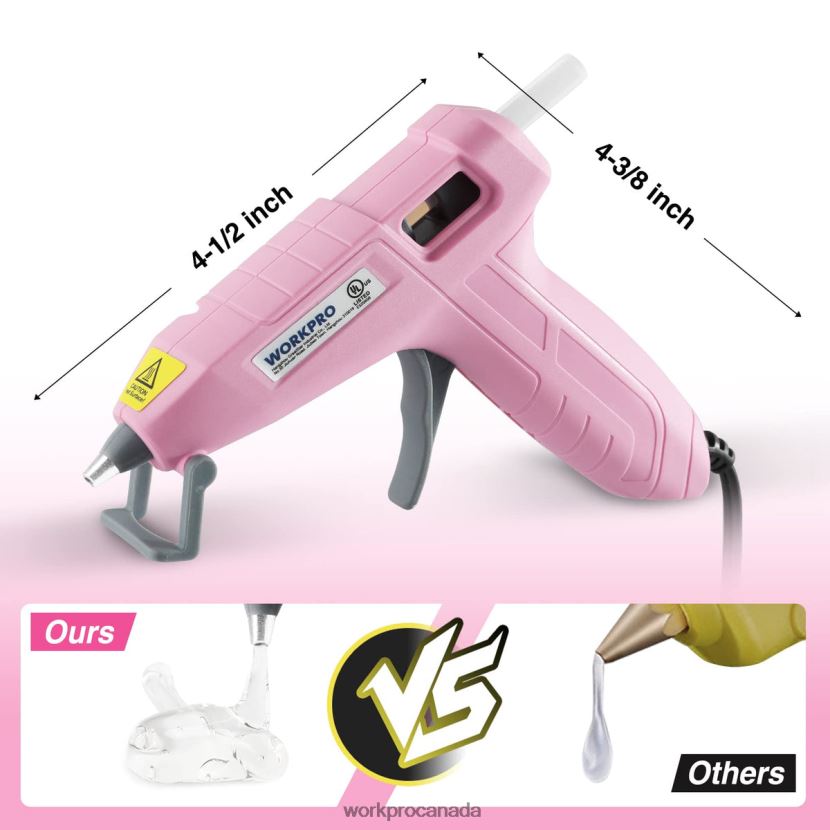 Pink/White WORKPRO Mini Hot Glue Gun Kit with 20 Pcs Hot Glue Sticks Tool ZNRDXV162