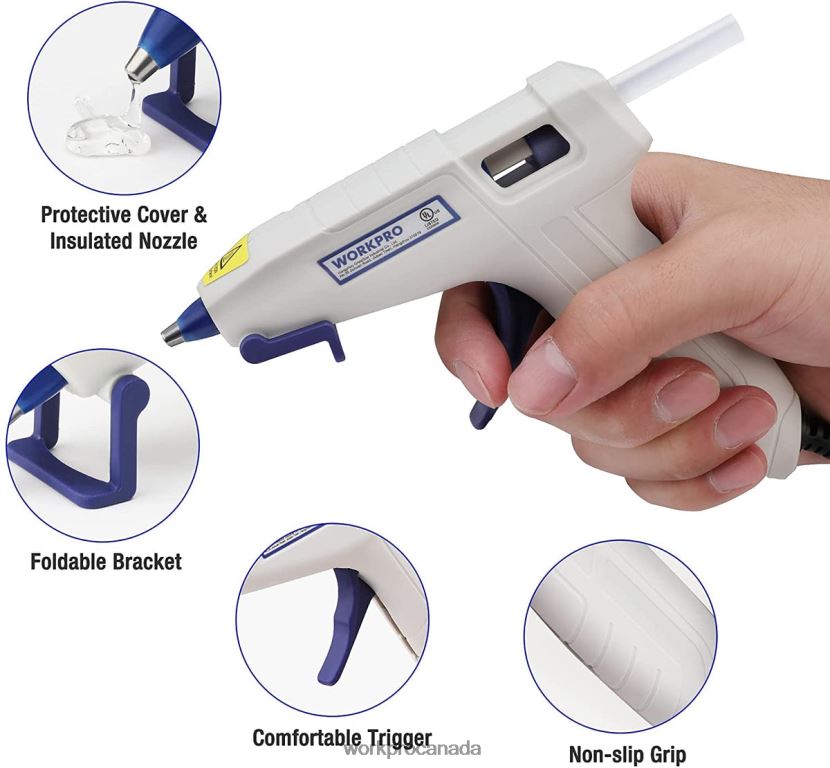 Pink/White WORKPRO Mini Hot Glue Gun Kit with 20 Pcs Hot Glue Sticks Tool ZNRDXV162