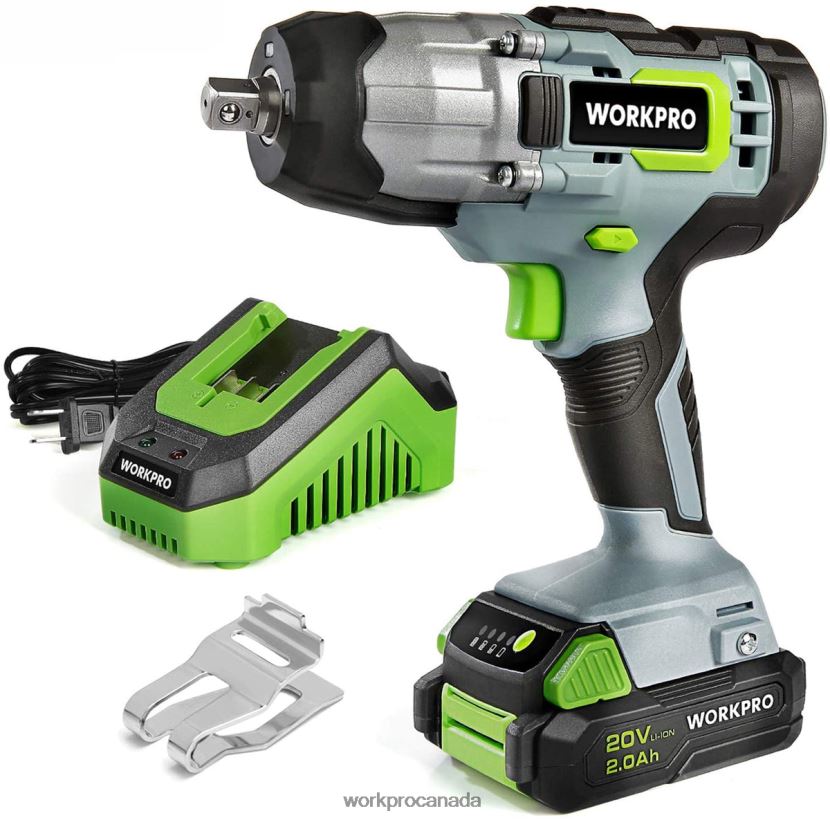 Morden WORKPRO 20V Cordless Impact Wrench with Fast Charger Belt Clip for Easy Carrying Tool ZNRDXV187