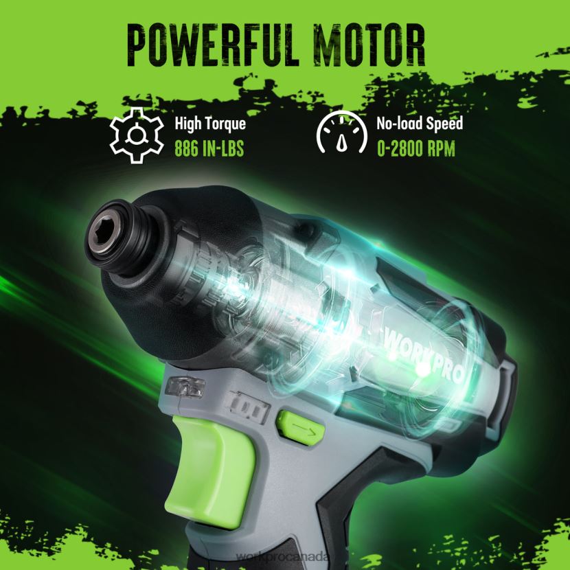 New WORKPRO 12V Cordless Impact Driver Kit, Hex Electric Impact Drill/Driver Set with 2.0Ah Lithium-ion Battery Tool ZNRDXV190
