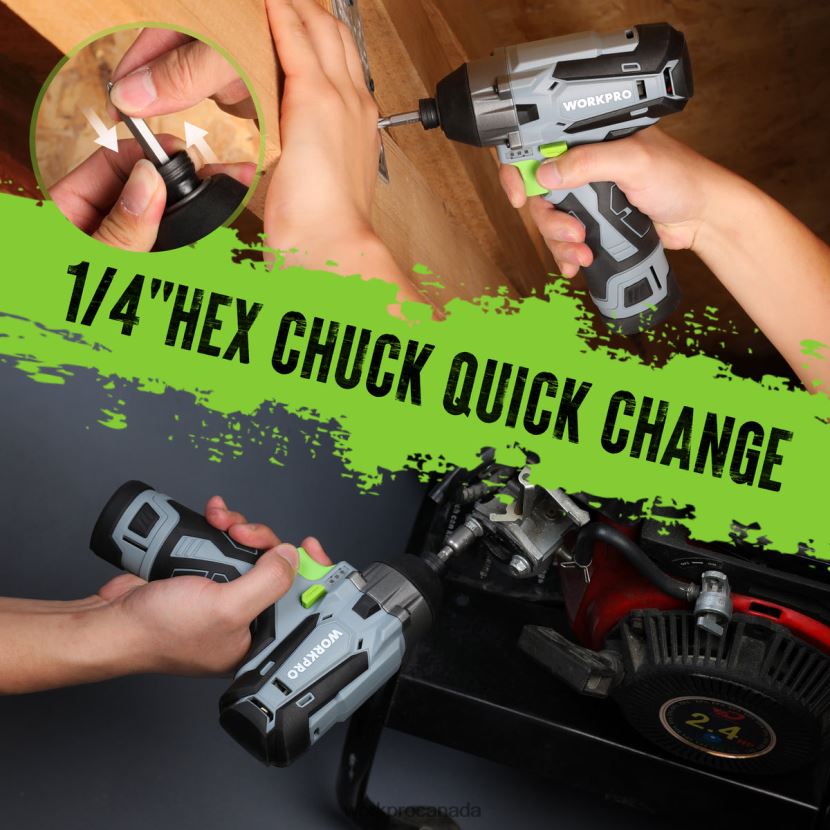 New WORKPRO 12V Cordless Impact Driver Kit, Hex Electric Impact Drill/Driver Set with 2.0Ah Lithium-ion Battery Tool ZNRDXV190