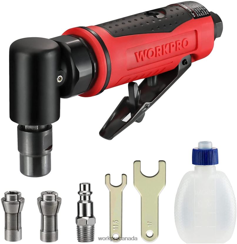 Morden WORKPRO Air Angle Die Grinder 1/4-Inch Pneumatic Right Angle Die Grinder Set Tool ZNRDXV180