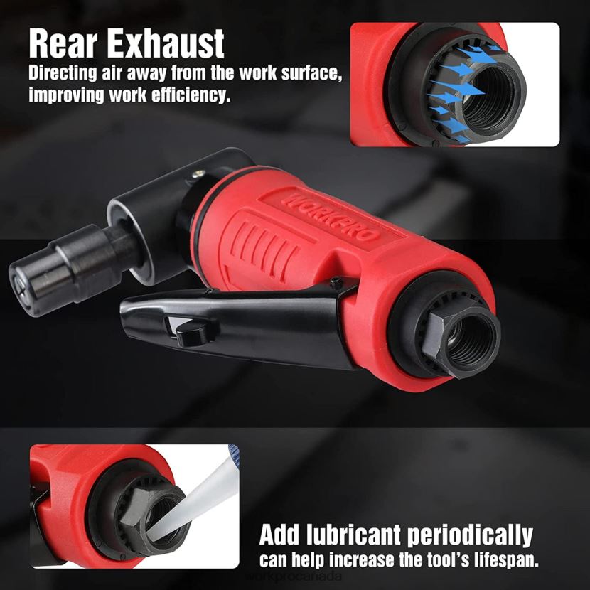Morden WORKPRO Air Angle Die Grinder 1/4-Inch Pneumatic Right Angle Die Grinder Set Tool ZNRDXV180