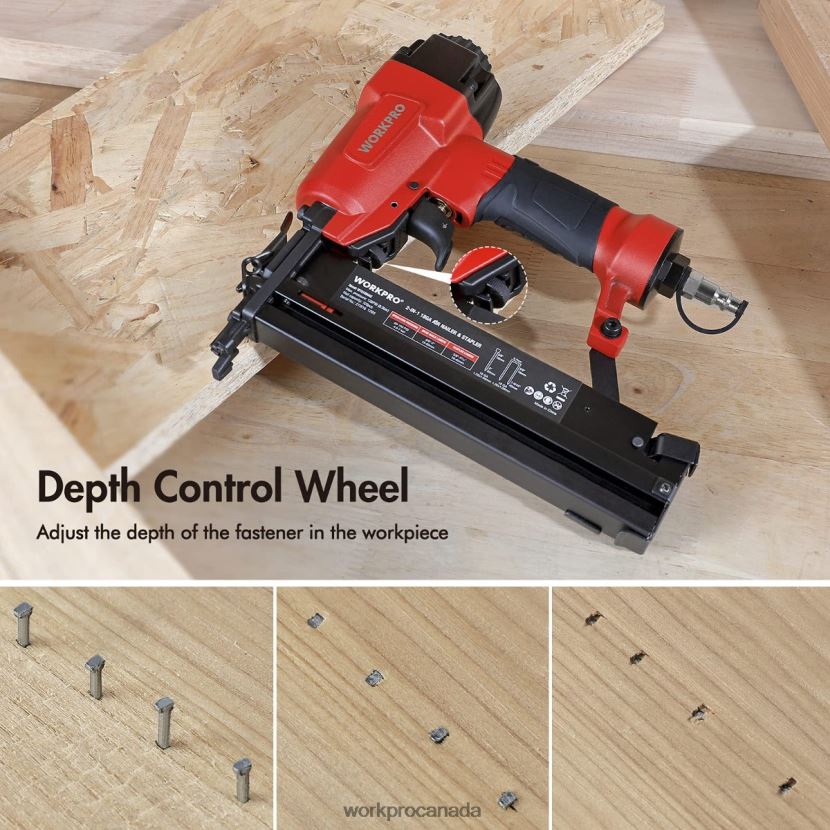 Morden WORKPRO Pneumatic 2 in 1 Brad Nailer with 400pcs Nails/ 300 Pcs Staples Tool ZNRDXV181