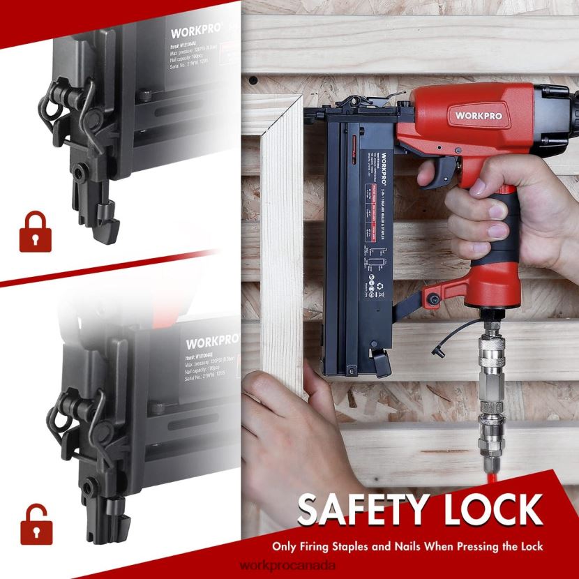 Morden WORKPRO Pneumatic 2 in 1 Brad Nailer with 400pcs Nails/ 300 Pcs Staples Tool ZNRDXV181