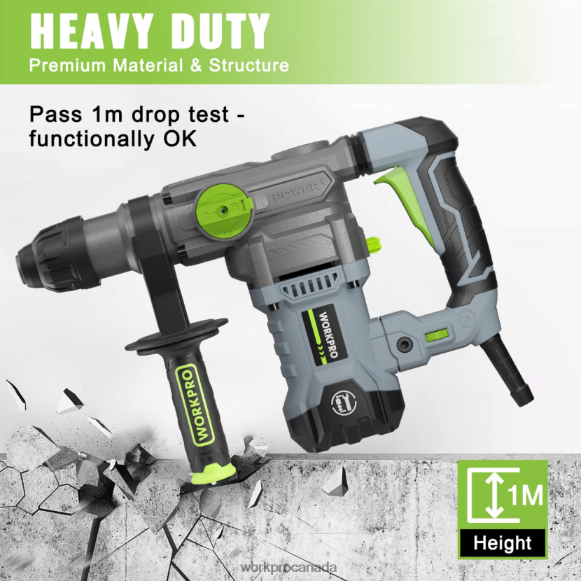 Helpful WORKPRO 12.5AMP 1-1/4 Inch Premium SDS-Plus Rotary Hammer Drill, Heavy Duty Corded Version Tool ZNRDXV179