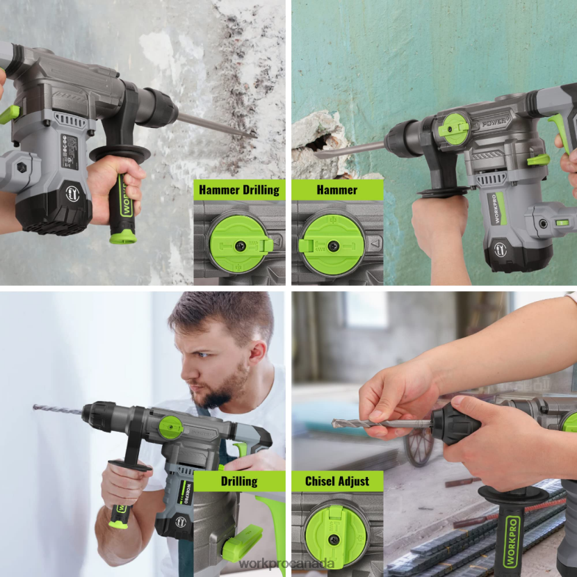 Helpful WORKPRO 12.5AMP 1-1/4 Inch Premium SDS-Plus Rotary Hammer Drill, Heavy Duty Corded Version Tool ZNRDXV179