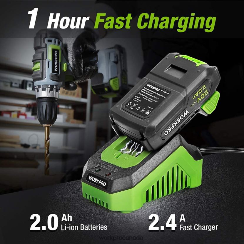 Helpful WORKPRO 20V Cordless Drill Combo Kit, Drill Driver and Impact Driver with 2x 2.0Ah Batteries and 1 Hour Fast Charger Tool ZNRDXV169