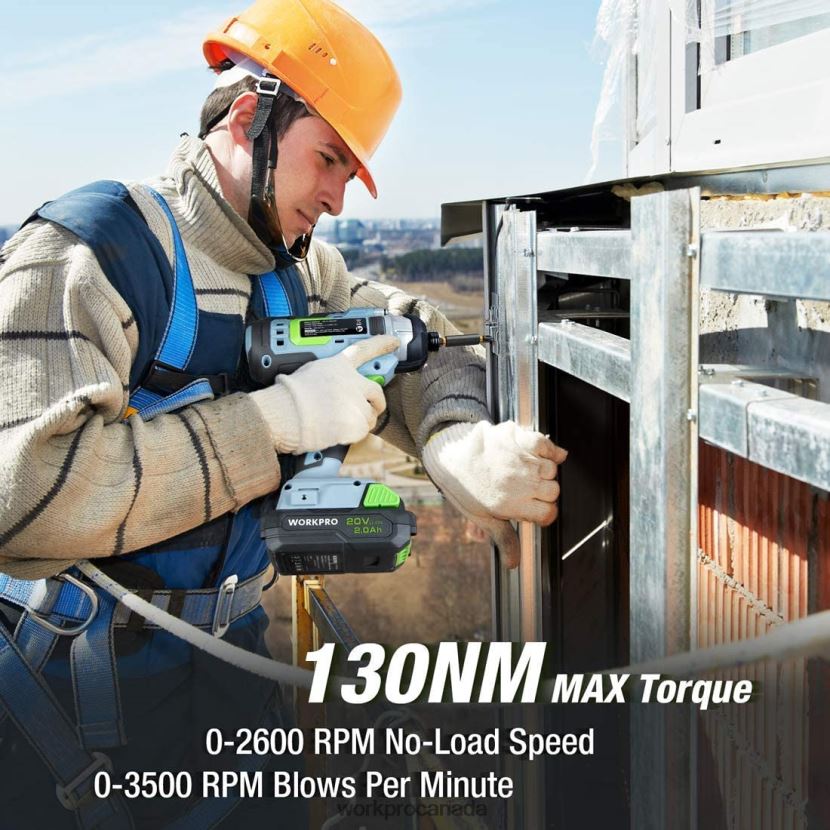 Helpful WORKPRO 20V Cordless Drill Combo Kit, Drill Driver and Impact Driver with 2x 2.0Ah Batteries and 1 Hour Fast Charger Tool ZNRDXV169