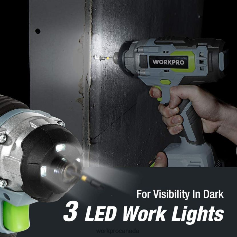 Helpful WORKPRO 20V Cordless Drill Combo Kit, Drill Driver and Impact Driver with 2x 2.0Ah Batteries and 1 Hour Fast Charger Tool ZNRDXV169