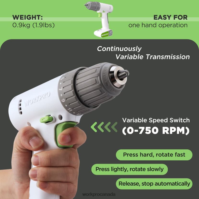 Pink/White WORKPRO 12V Cordless Drill Driver Set with 6 Pcs Bits, 3/8-Inch Keyless Chuck, Variable Speed, 18 Touque Setting Tool ZNRDXV175
