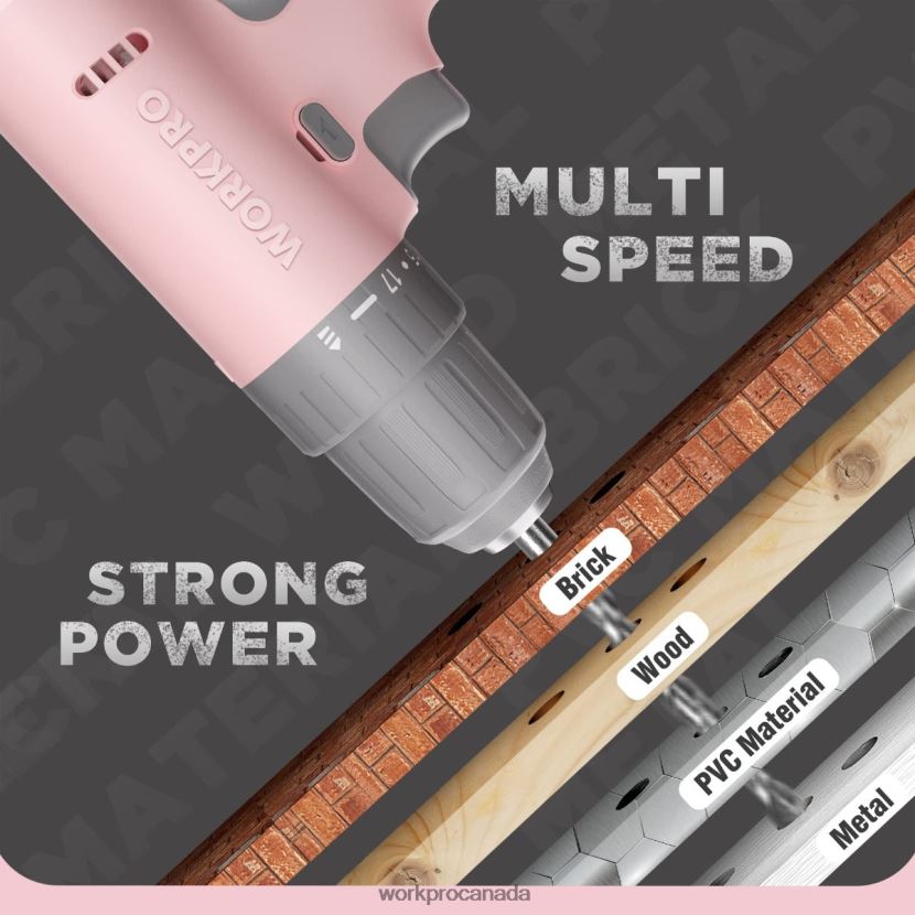 Pink/White WORKPRO 12V Cordless Drill Driver Set with 6 Pcs Bits, 3/8-Inch Keyless Chuck, Variable Speed, 18 Touque Setting Tool ZNRDXV175