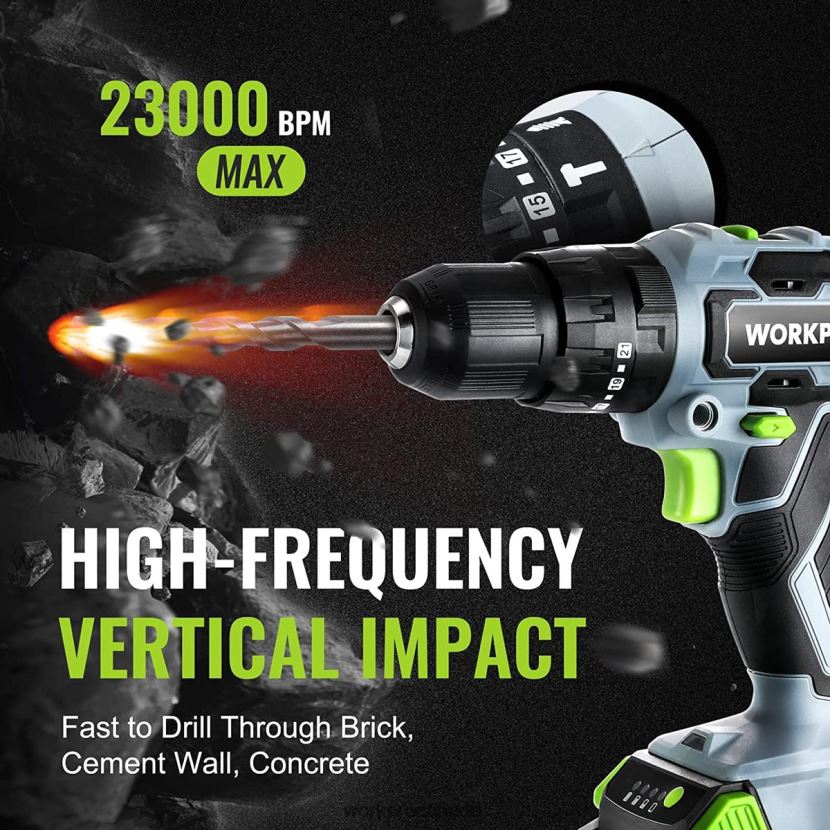 Useful WORKPRO 20V Max Cordless Drill Driver Set, Electric Power Impact Drill Tool with 102 Pieces Accessories, 2 x 2.0Ah Li-ion Batteries with Fast Charger Tool ZNRDXV170