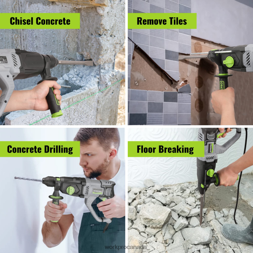 Useful WORKPRO 7.5AMP 1-1/4 Inch Premium SDS-Plus Rotary Hammer Drill, Lightweight Corded Version Tool ZNRDXV178