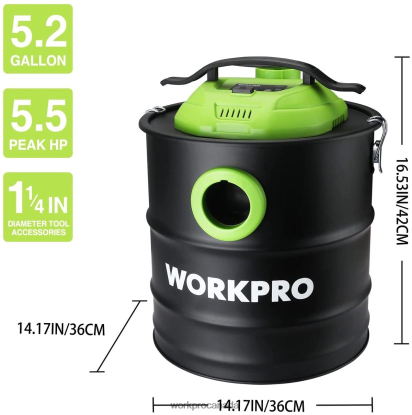 Helpful WORKPRO 5.2 Gallon Ash Vacuum, 5.5 Peak Horsepower Ash Vac Cleaner with HEPA Filter Tool ZNRDXV212