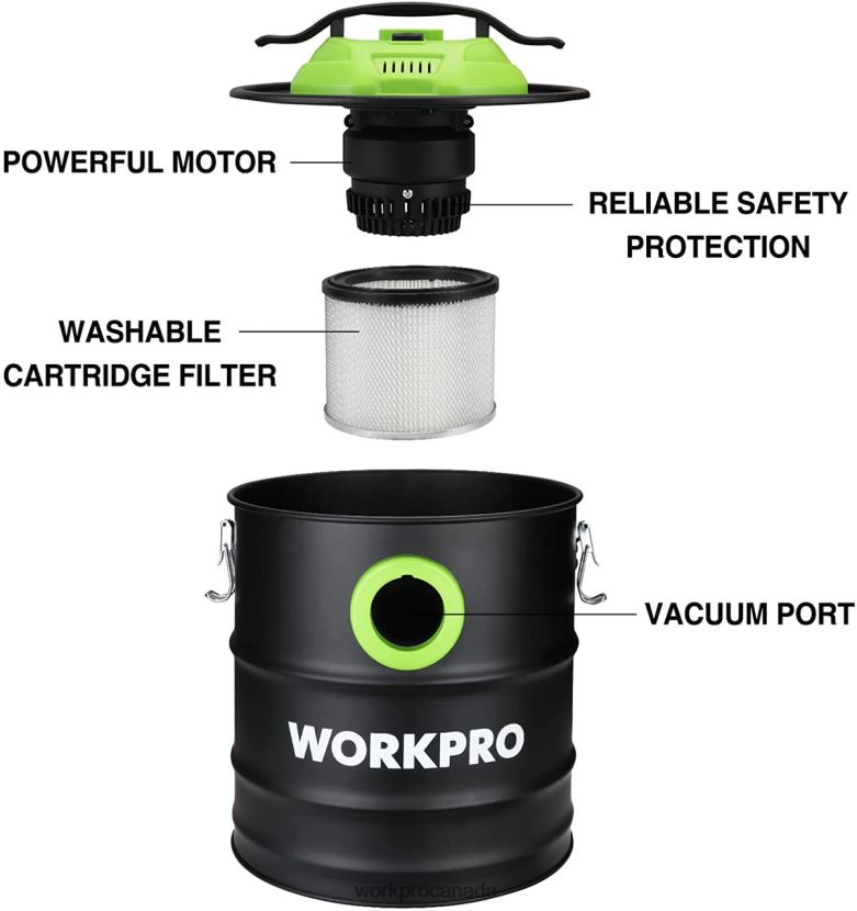 Helpful WORKPRO 5.2 Gallon Ash Vacuum, 5.5 Peak Horsepower Ash Vac Cleaner with HEPA Filter Tool ZNRDXV212