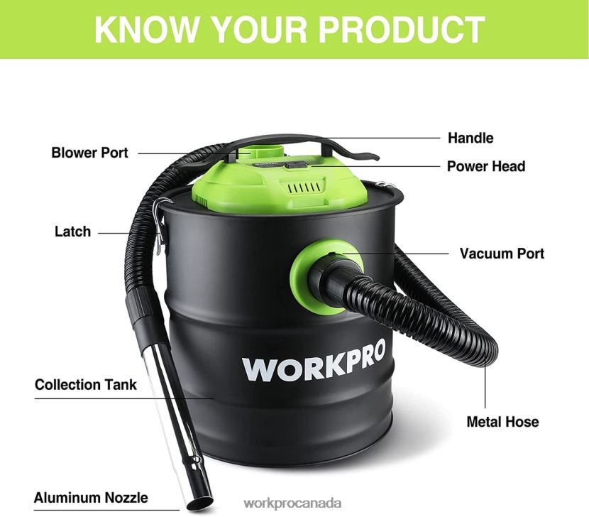Helpful WORKPRO 5.2 Gallon Ash Vacuum, 5.5 Peak Horsepower Ash Vac Cleaner with HEPA Filter Tool ZNRDXV212