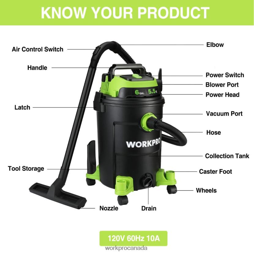 Helpful WORKPRO 6 Gallon Shop Vacuum 5.5 Peak Horsepower Shop Vac Cleaner with HEPA Filter Hose and Accessories Tool ZNRDXV215
