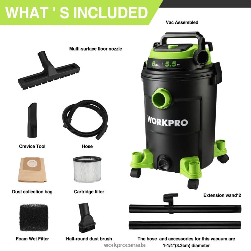Helpful WORKPRO 6 Gallon Shop Vacuum 5.5 Peak Horsepower Shop Vac Cleaner with HEPA Filter Hose and Accessories Tool ZNRDXV215