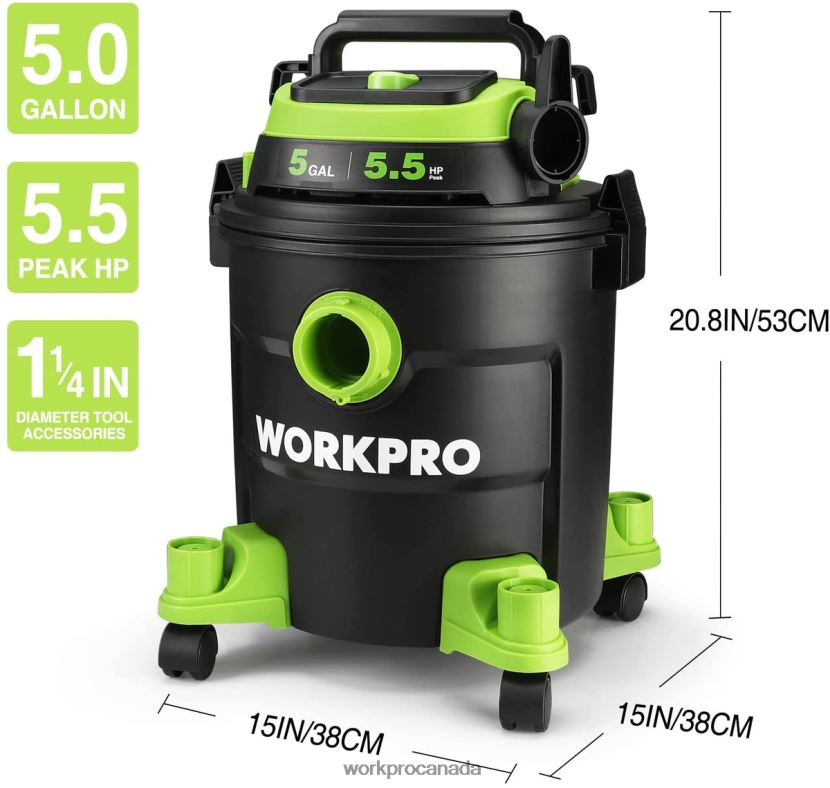 Morden WORKPRO 5 Gallon Shop Vacuum, 5.5 Peak Horsepower Shop-Vac Cleaner with HEPA Filter, Hose, and Accessories Tool ZNRDXV214