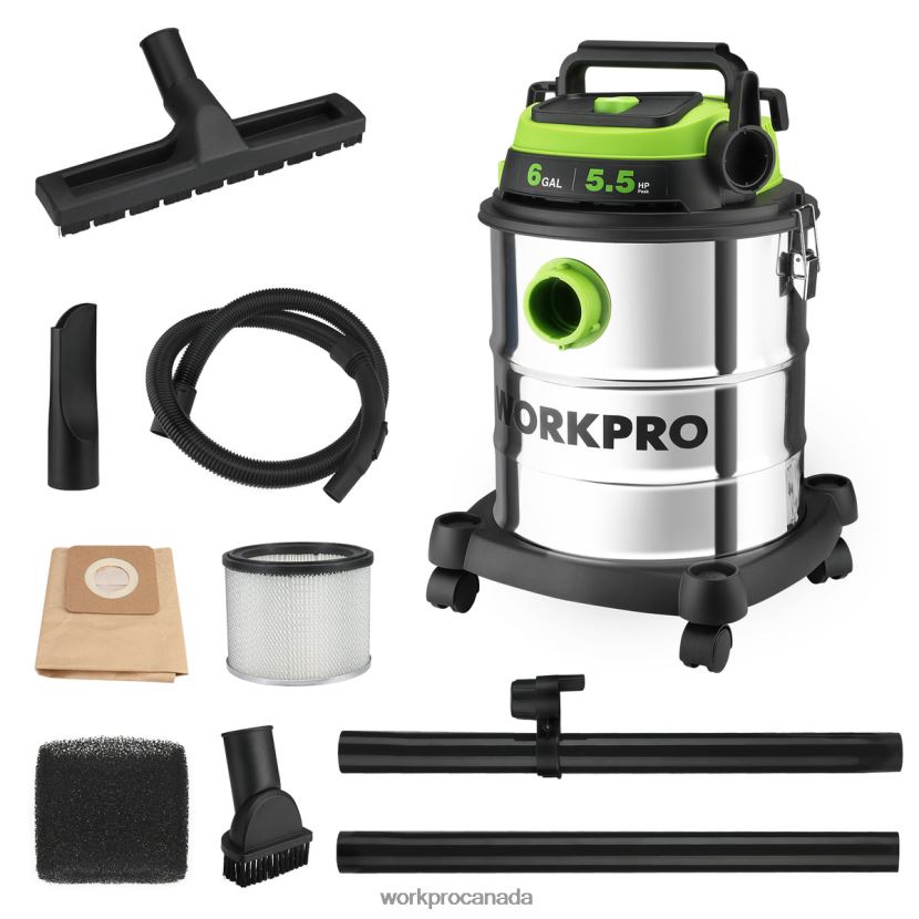 Morden WORKPRO 6 Gallon Wet/Dry Shop Vacuum with HEPA Filter, Hose and Accessories for Home/Jobsite Dust Collection Tool ZNRDXV213