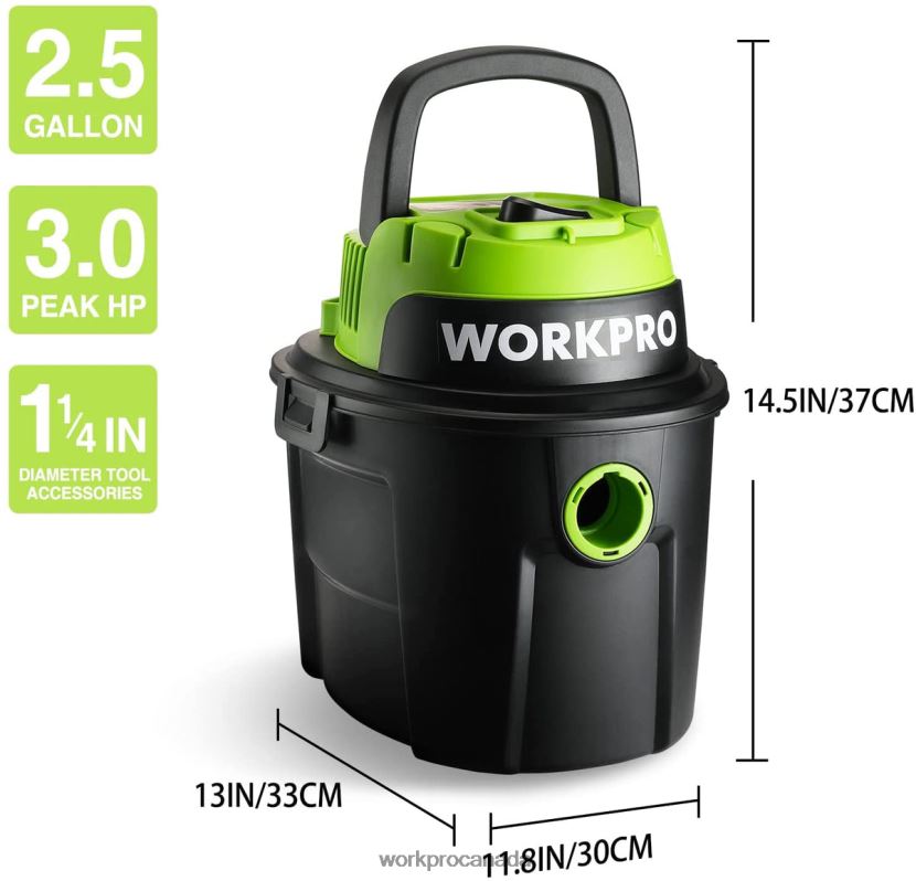 Useful WORKPRO Wet/Dry Vacuum 2.5 Gallon 3 Peak Horsepower, Portable Shop Vacuum Cleaner for Home Tool ZNRDXV216