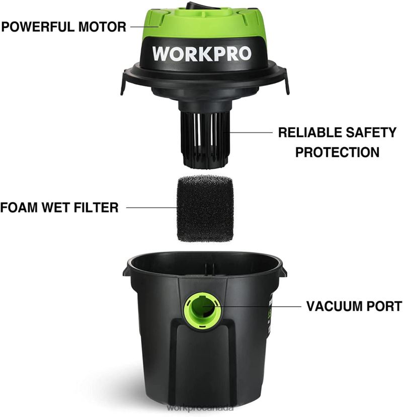 Useful WORKPRO Wet/Dry Vacuum 2.5 Gallon 3 Peak Horsepower, Portable Shop Vacuum Cleaner for Home Tool ZNRDXV216