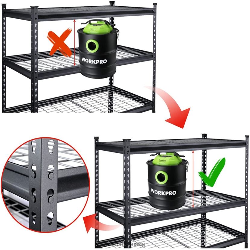Black WORKPRO 5-Tier Metal Shelving Unit, Heavy Duty Adjustable Storage Rack Storage ZNRDXV7