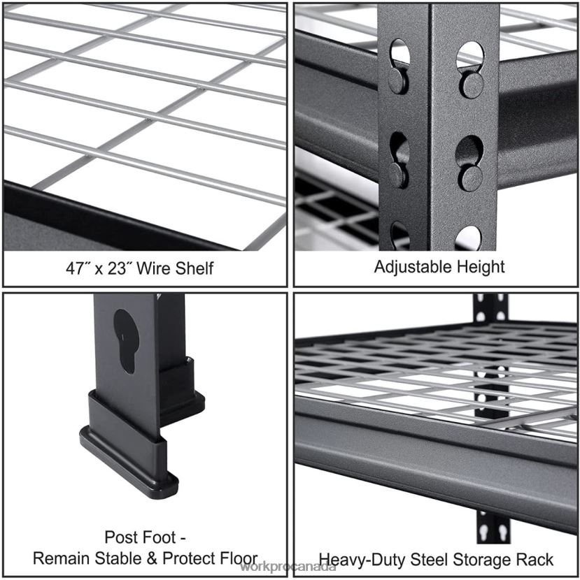 Black WORKPRO 5-Tier Metal Shelving Unit, Heavy Duty Adjustable Storage Rack Storage ZNRDXV7