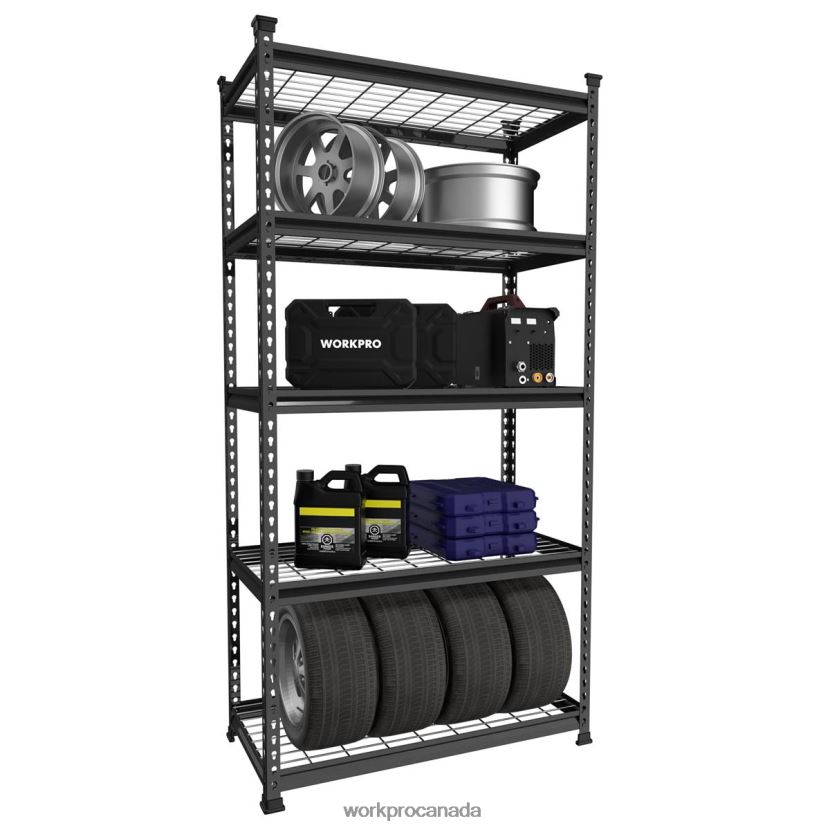 Black With Silver Pattern WORKPRO 5-Tier Metal Storage Shelving Unit Adjustable Storage Rack Heavy Duty Shelf Storage ZNRDXV6