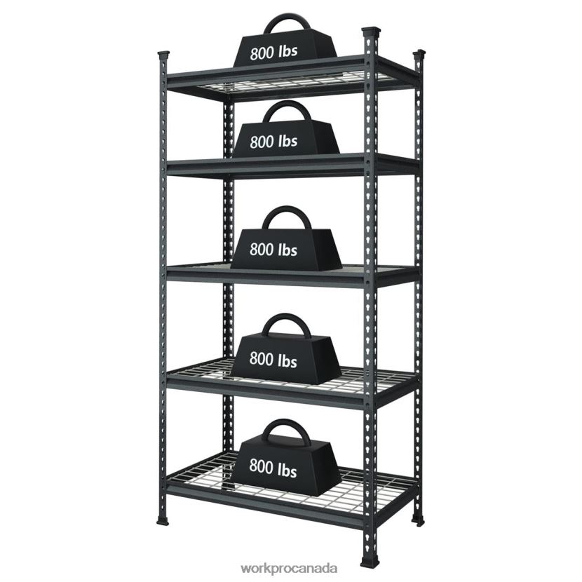 Black With Silver Pattern WORKPRO 5-Tier Metal Storage Shelving Unit Adjustable Storage Rack Heavy Duty Shelf Storage ZNRDXV6