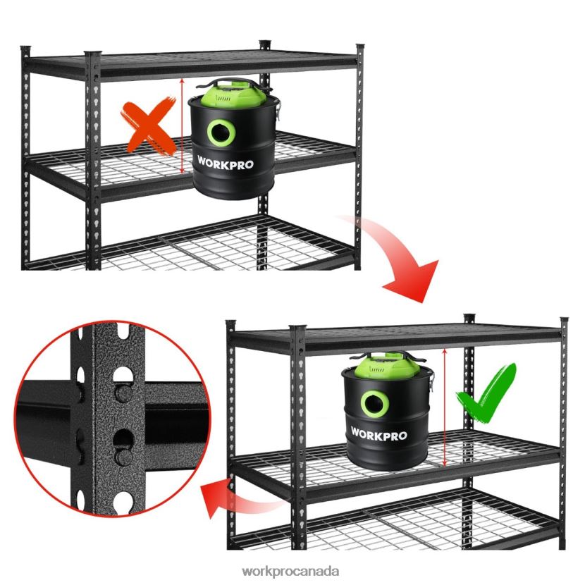 Black With Silver Pattern WORKPRO 5-Tier Metal Storage Shelving Unit Adjustable Storage Rack Heavy Duty Shelf Storage ZNRDXV6