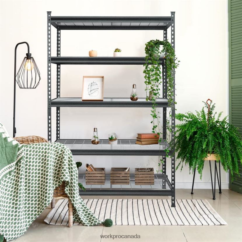 Black With Silver Pattern WORKPRO 5-Tier Metal Storage Shelving Unit Adjustable Storage Rack Heavy Duty Shelf Storage ZNRDXV6