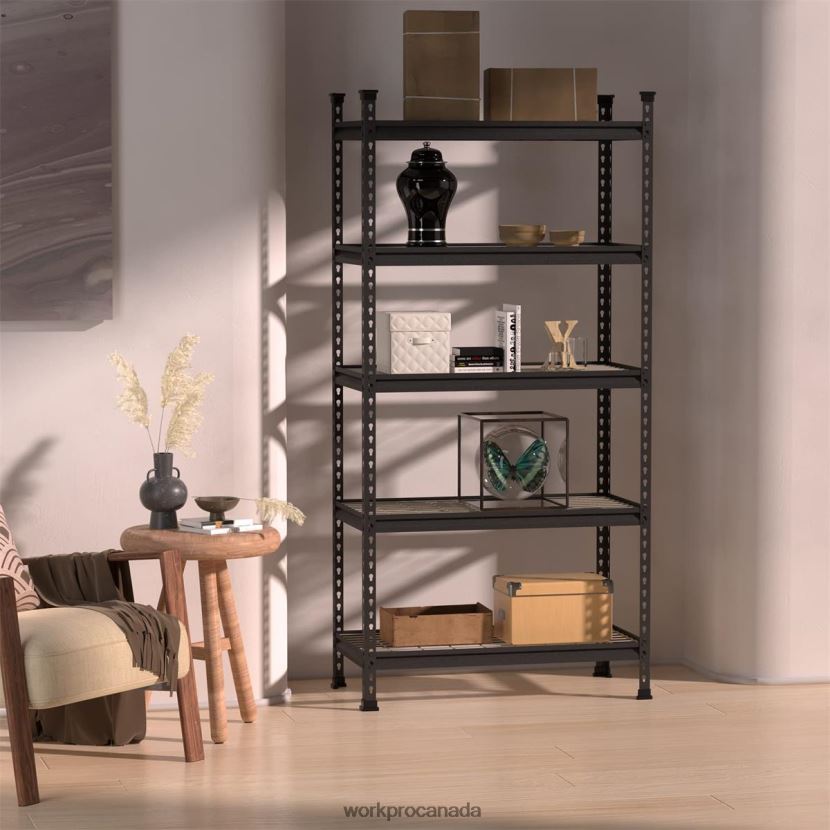 Black With Silver Pattern WORKPRO 5-Tier Metal Storage Shelving Unit Adjustable Storage Rack Heavy Duty Shelf Storage ZNRDXV6