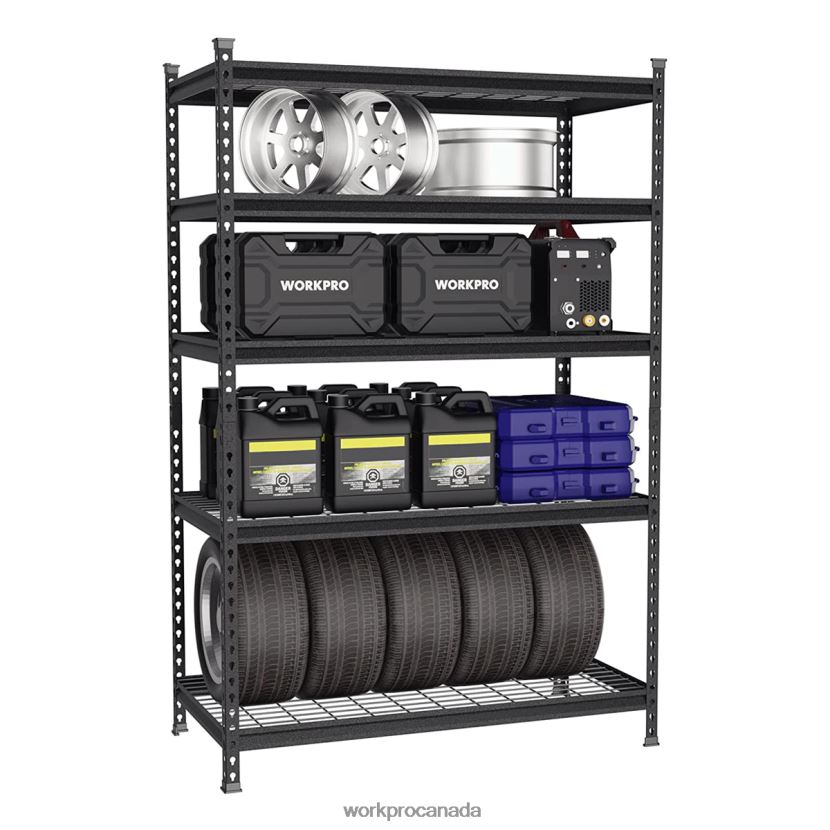 Black With Silver Pattern WORKPRO 5-Tier Metal Storage Shelving Unit Adjustable Storage Rack Heavy Duty Shelf Storage ZNRDXV6