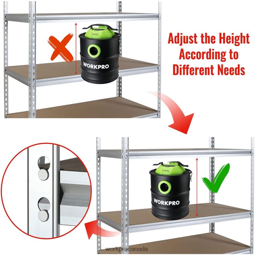 Helpful WORKPRO 5-Tier Storage Shelving Unit, Adjustable Storage Rack Heavy Duty Aluminum Alloy Shelf Storage ZNRDXV9