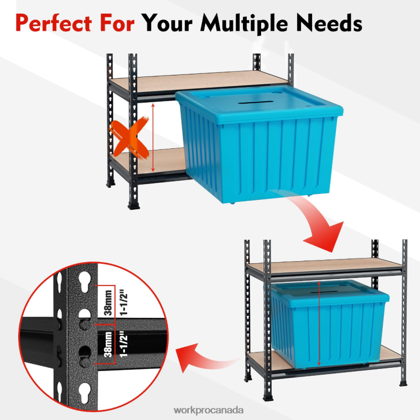 Morden WORKPRO 5-Tier Adjustable Metal Rack Storage Heavy Duty Shelving Unit, 4000 lbs Load Capacity Storage ZNRDXV12