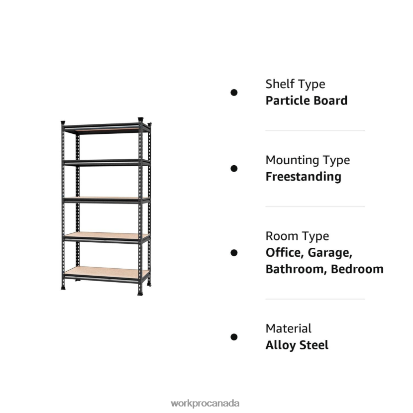 Morden WORKPRO 5-Tier Adjustable Metal Rack Storage Heavy Duty Shelving Unit, 4000 lbs Load Capacity Storage ZNRDXV12