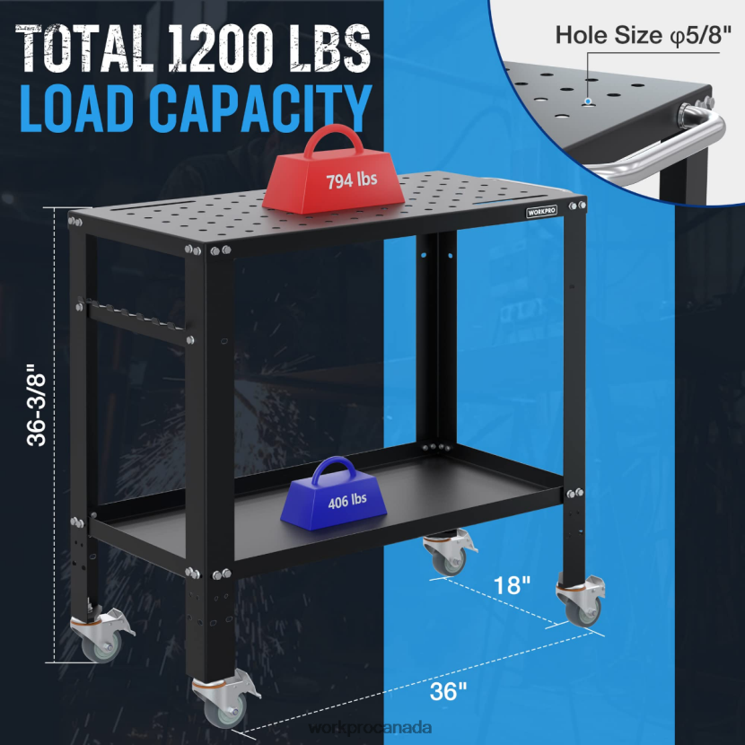 New WORKPRO Portable Welding Table, 1200 lbs Load Capacity, Nitriding Tabletop Storage ZNRDXV13