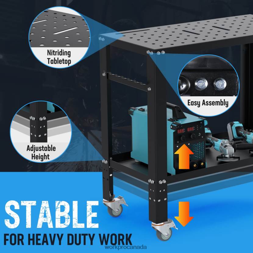 New WORKPRO Portable Welding Table, 1200 lbs Load Capacity, Nitriding Tabletop Storage ZNRDXV13