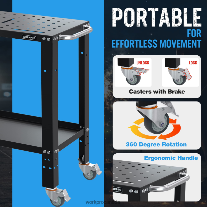 New WORKPRO Portable Welding Table, 1200 lbs Load Capacity, Nitriding Tabletop Storage ZNRDXV13