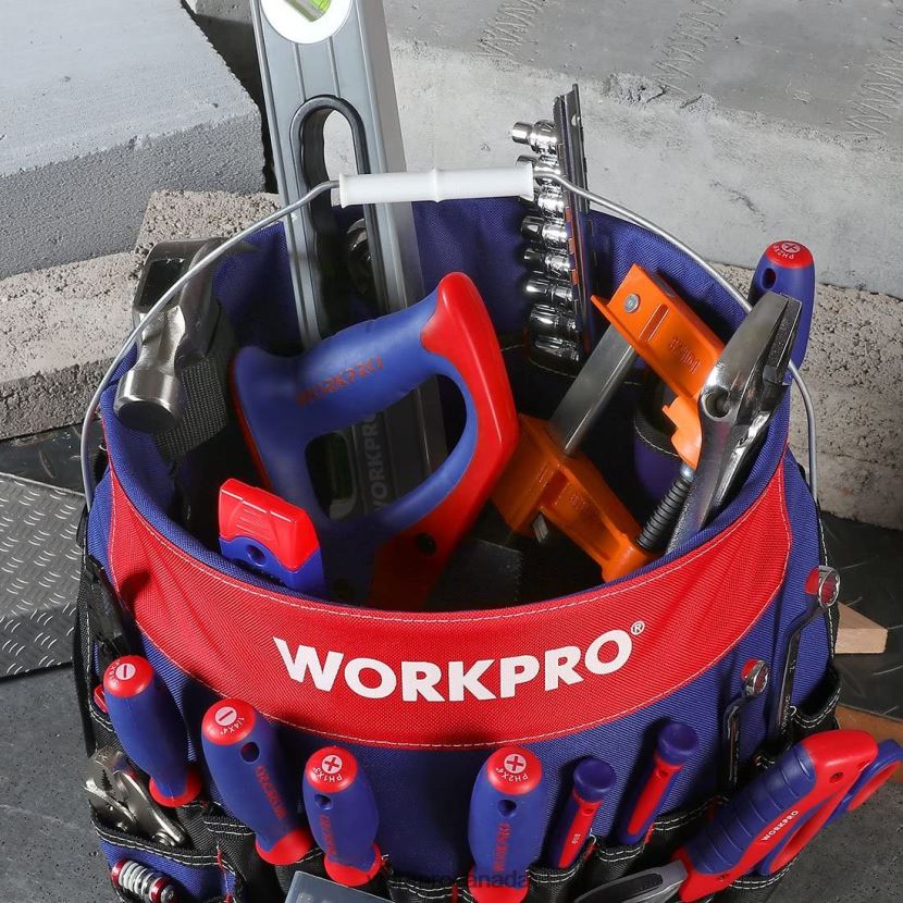 Helpful WORKPRO Bucket Tool Organizer with 51 Pockets (Tools Excluded) Storage ZNRDXV20