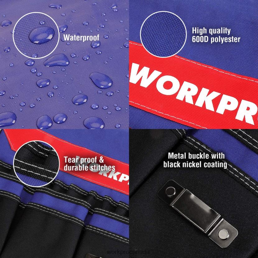 Helpful WORKPRO Bucket Tool Organizer with 51 Pockets (Tools Excluded) Storage ZNRDXV20