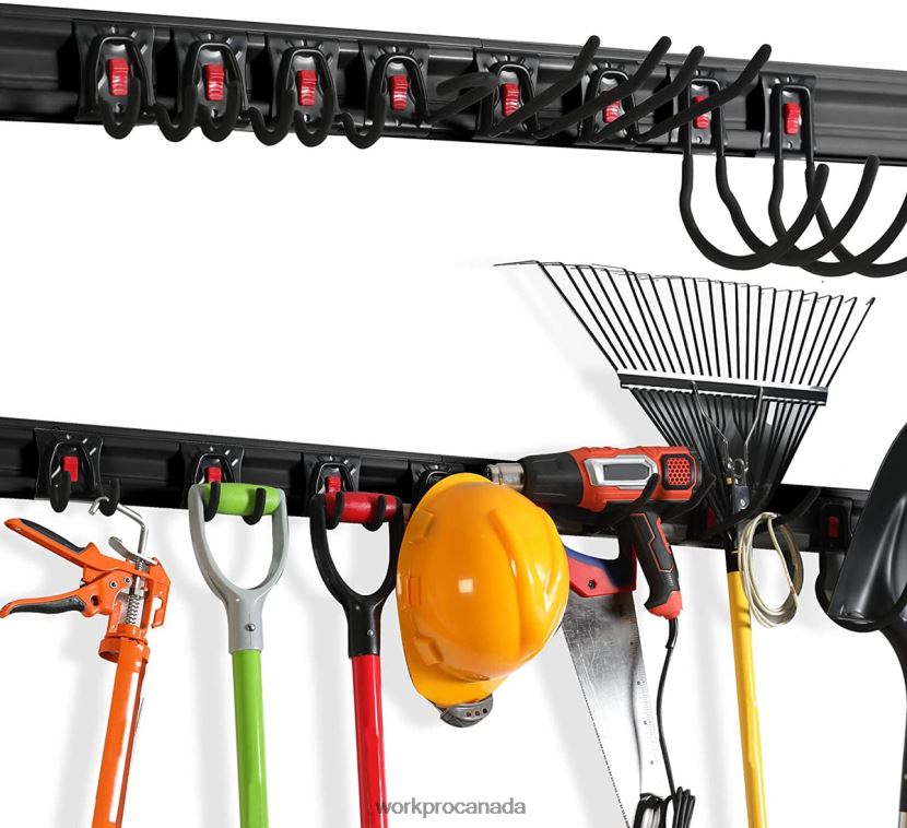Helpful WORKPRO Garage Tool Organizer Wall Mount Garden Tool Organizer Storage Rack Heavy Duty Tool Hangers 64 Inch Storage ZNRDXV21